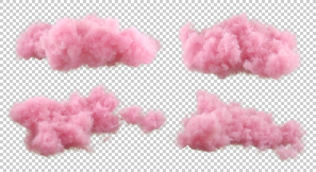 Cumulus-wolken sonnenuntergang vibes isolierte transparente hintergründe 3d-illustration