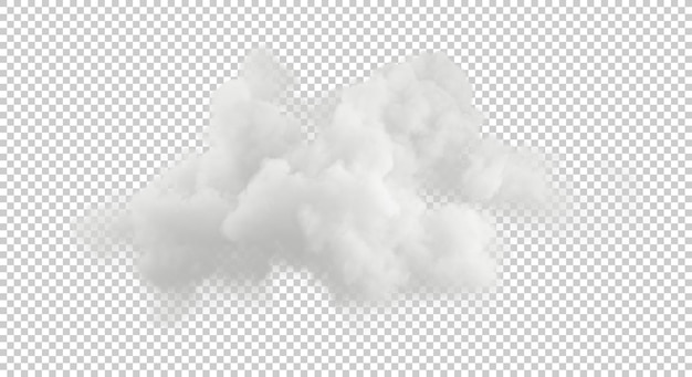 Cumulus-Wolkenformen isoliert auf transparentem Hintergrund 3D-Rendering