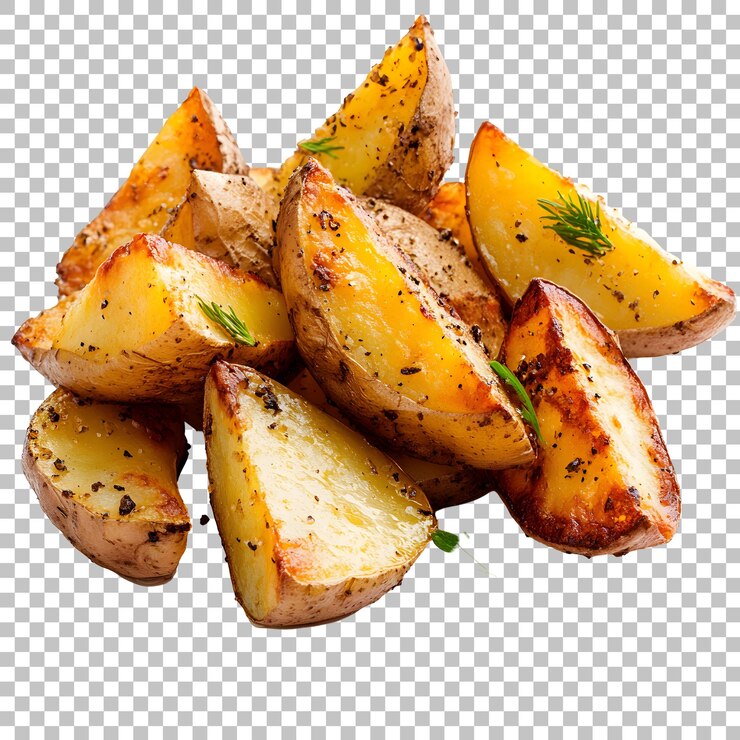 PSD cuñas de patatas fritas sobre un fondo transparente