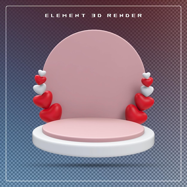 Cuore 3D con display sul podio