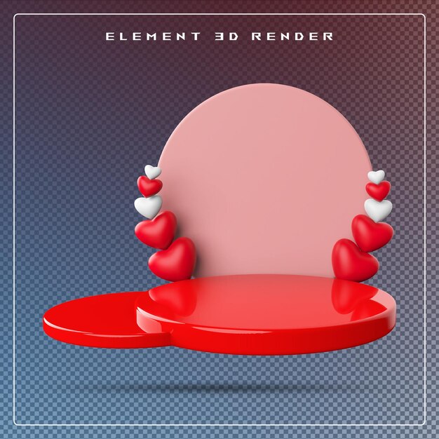 Cuore 3D con display sul podio