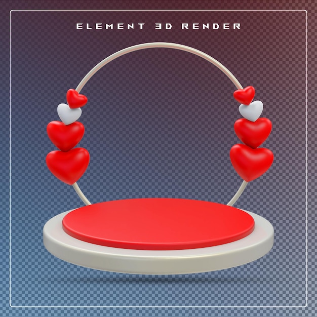 Cuore 3D con display sul podio