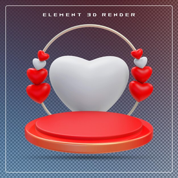 Cuore 3D con display sul podio
