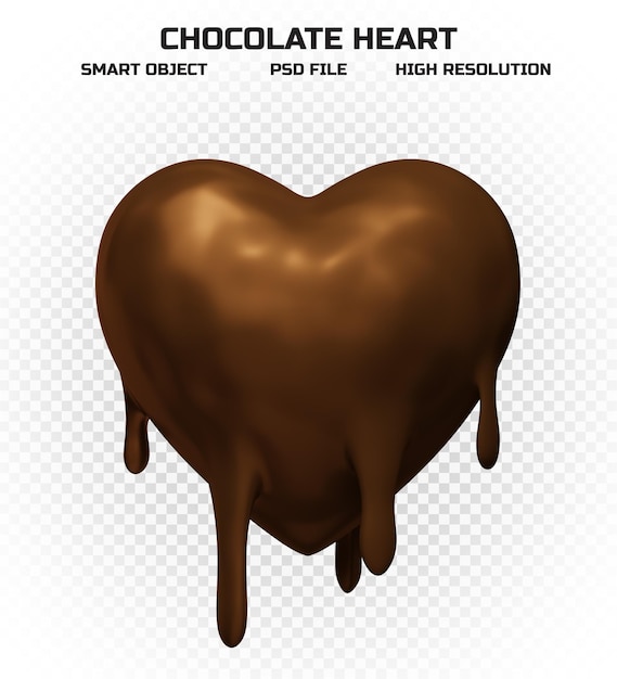 Cuore di cioccolato fondente in alta risoluzione per la decorazione