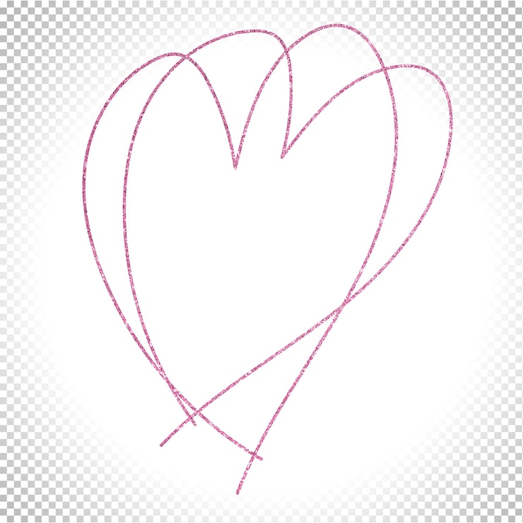 PSD cuore glitterato rosa lampeggio scintilla decorazione pallido cornice linea san valentino fuori