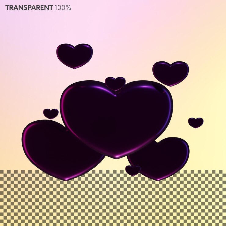 PSD cuore nero 3d