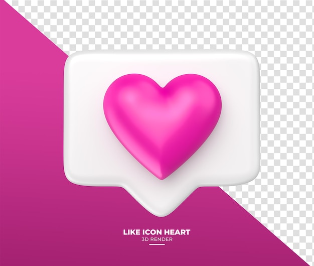 Cuore rosa in bolla di commenti bianca per ottobre Campagna rosa in 3D rendering sfondo trasparente
