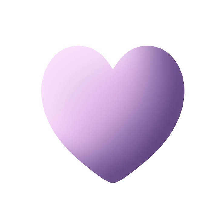 PSD cuore viola su sfondo bianco