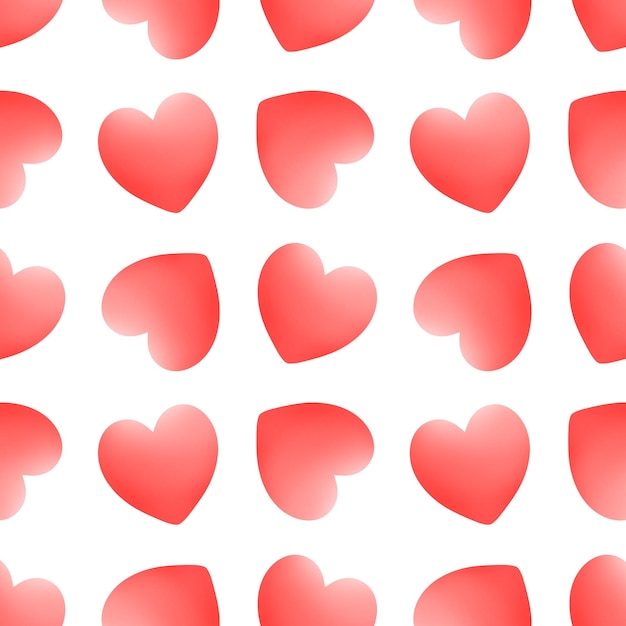 Cuori rossi che ripetono il disegno