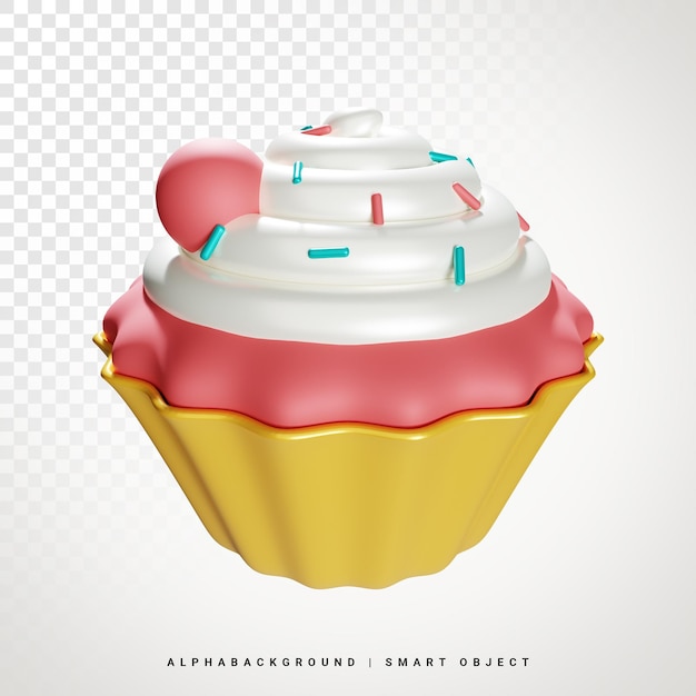 Cupcake 3d-darstellung