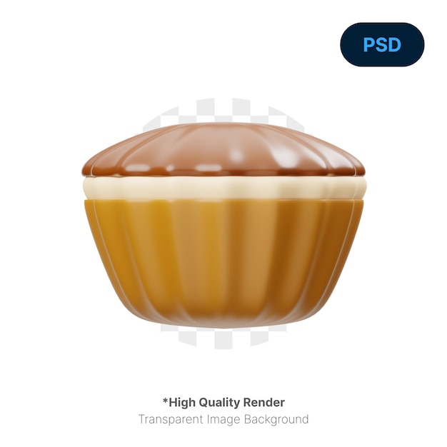 Cupcake 3d render illustration premium psd