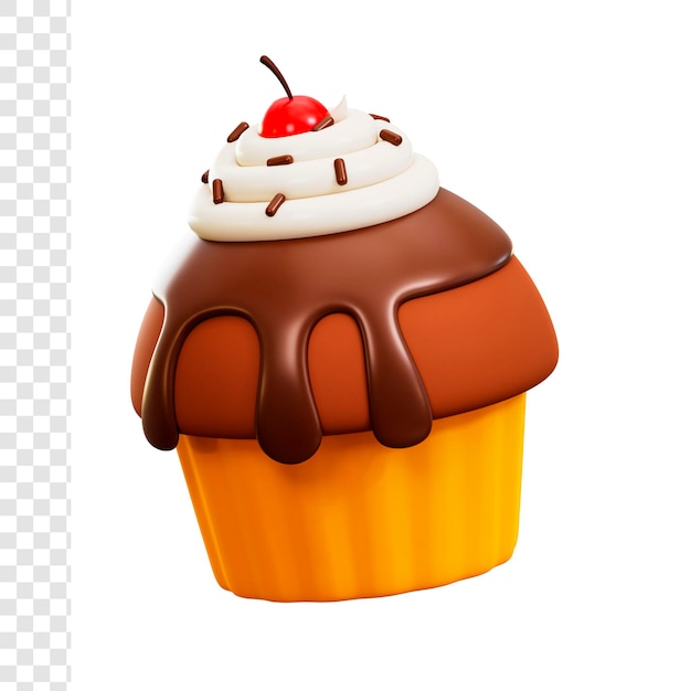 Cupcake al cioccolato 3D