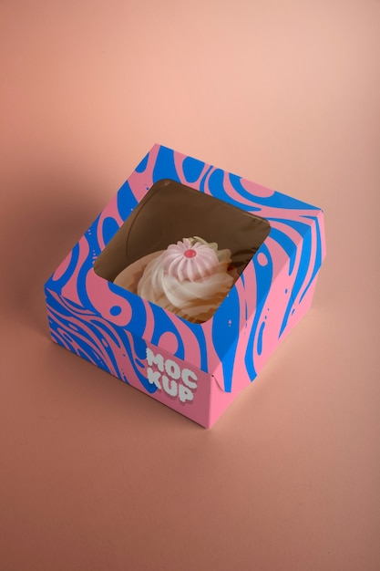 PSD cupcake-bäckerei-verpackungsmodell