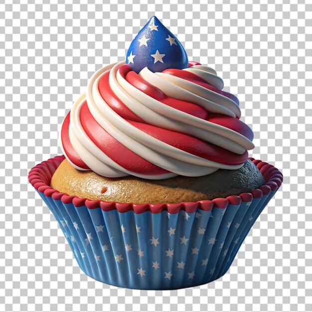 Cupcake com cobertura de bandeira americana