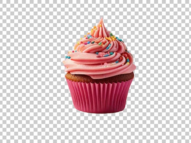 PSD cupcake com cobertura rosa e polvilho colorido