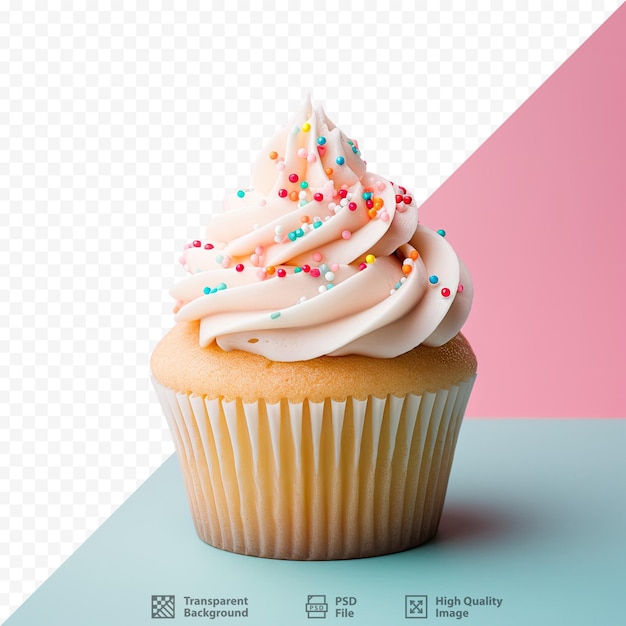 PSD cupcake isolado em fundo transparente visto de cima