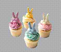 PSD cupcake picks isolados em fundo transparente