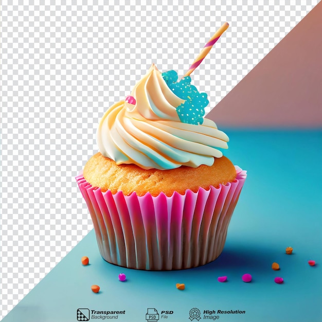 PSD cupcake recém-isolado em fundo transparente