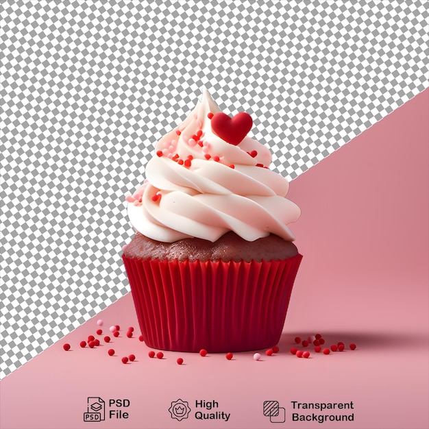 Cupcake rosa sobre fondo transparente archivo png