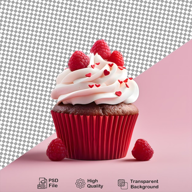 Cupcake rosa sobre fondo transparente archivo png