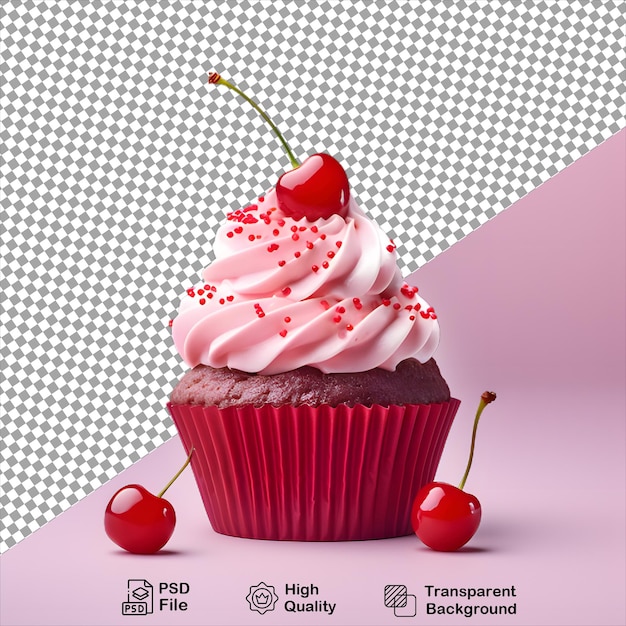 PSD cupcake rose sur fichier png fond transparent