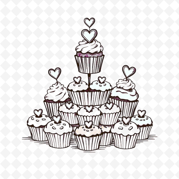 Cupcake-Turm der Liebe