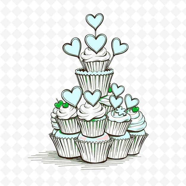 Cupcake-Turm der Liebe
