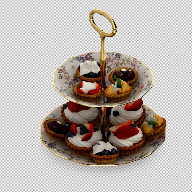 Cupcakes 3d isolado render