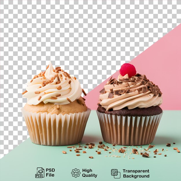 PSD cupcakes com creme isolado em fundo transparente incluem arquivo png