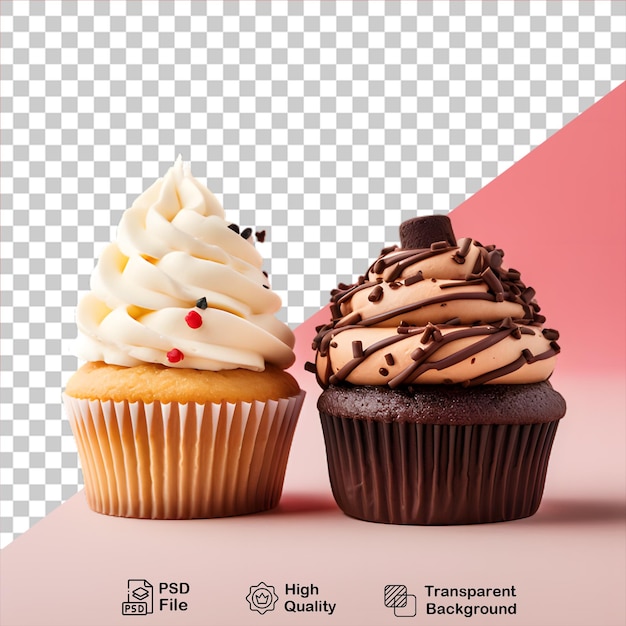 PSD cupcakes com creme isolado em fundo transparente incluem arquivo png