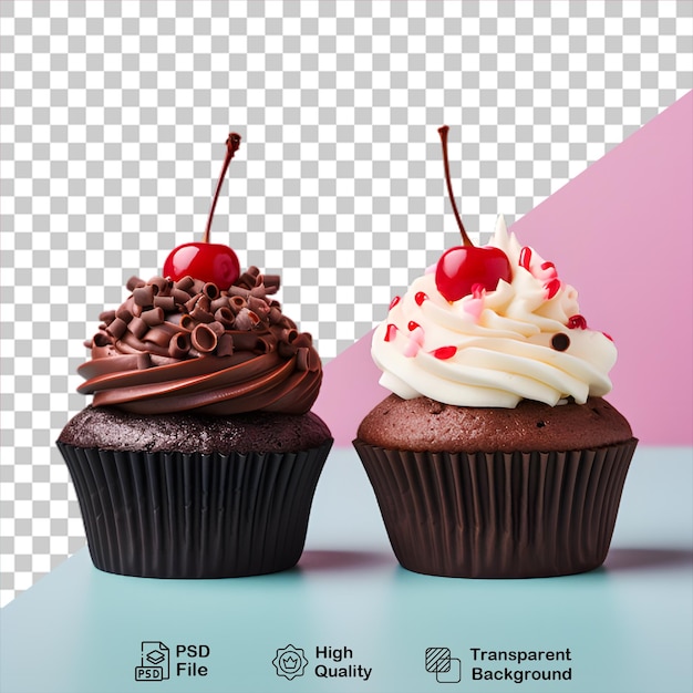 PSD cupcakes deliciosos isolados em fundo transparente incluem arquivo png