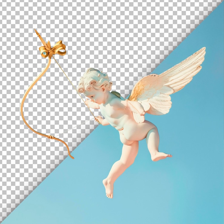 PSD cupido con textura de fondo transparente