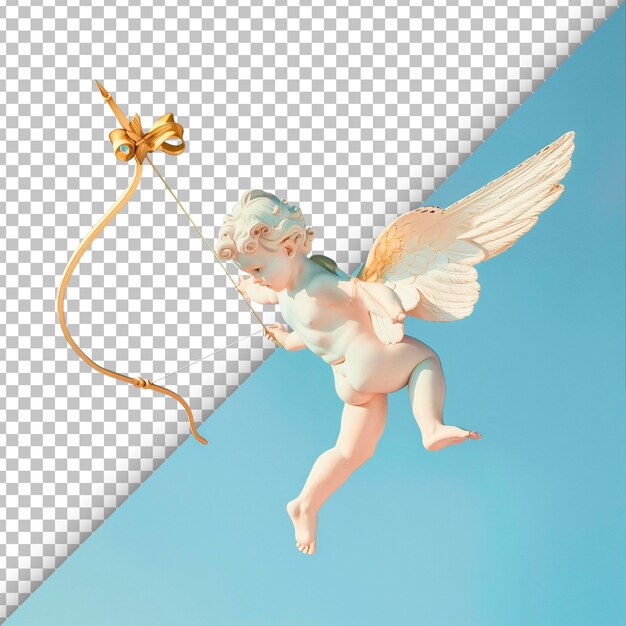 PSD cupidon avec une texture de fond transparente