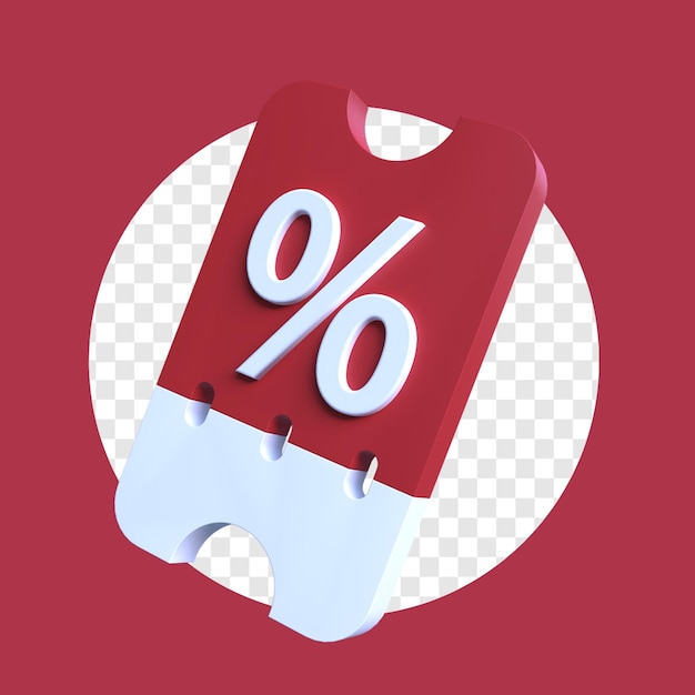 Cupom de desconto com símbolo de percentagem