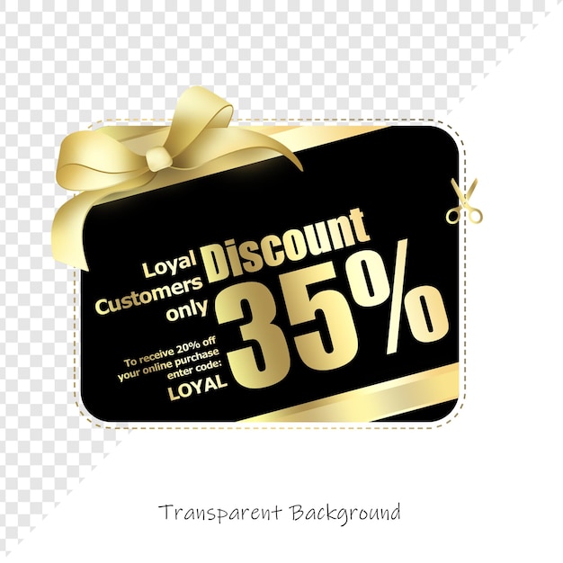 Cupón de descuento para clientes leales con un descuento de 35