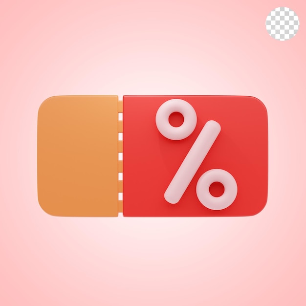 cupón icono y ilustración en 3D