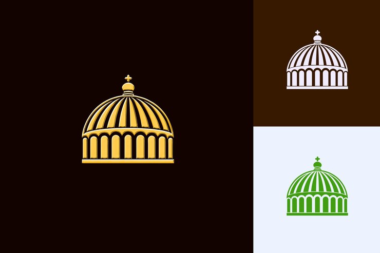 PSD cúpula con estructura de cúpula de íconos geométricos con repetición de patos elegantes diseños vectoriales de la cultura de italia