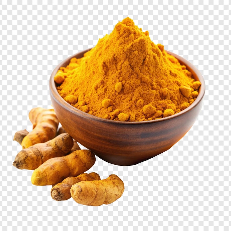 PSD curcuma isolata su sfondo trasparente
