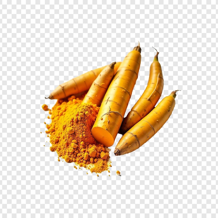 PSD curcuma isolata su sfondo trasparente