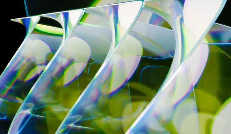 PSD curiosidad 3d de fondo de vidrio irisado abstracto hecho con software 3d