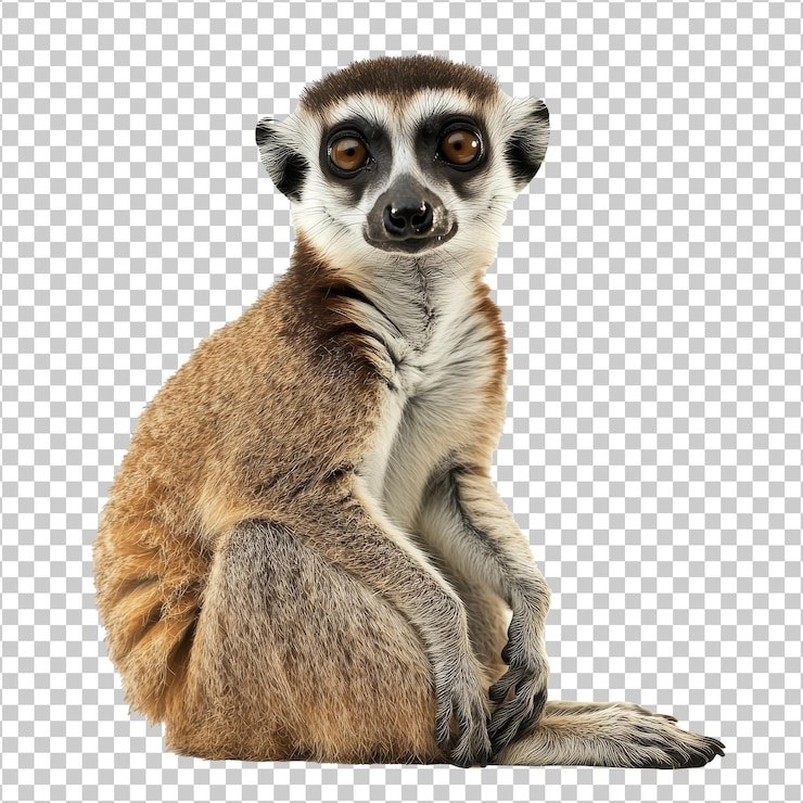 PSD curioso suricata sobre un fondo blanco