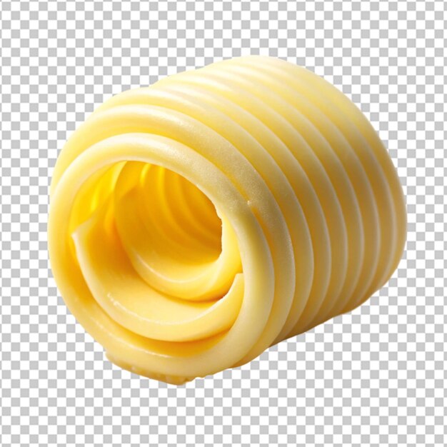 Curl de mantequilla fresco aislado sobre un fondo transparente