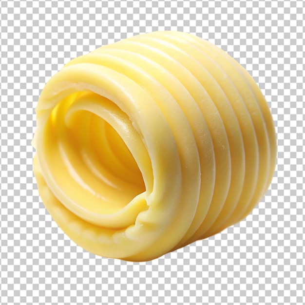 Curl de mantequilla fresco aislado sobre un fondo transparente