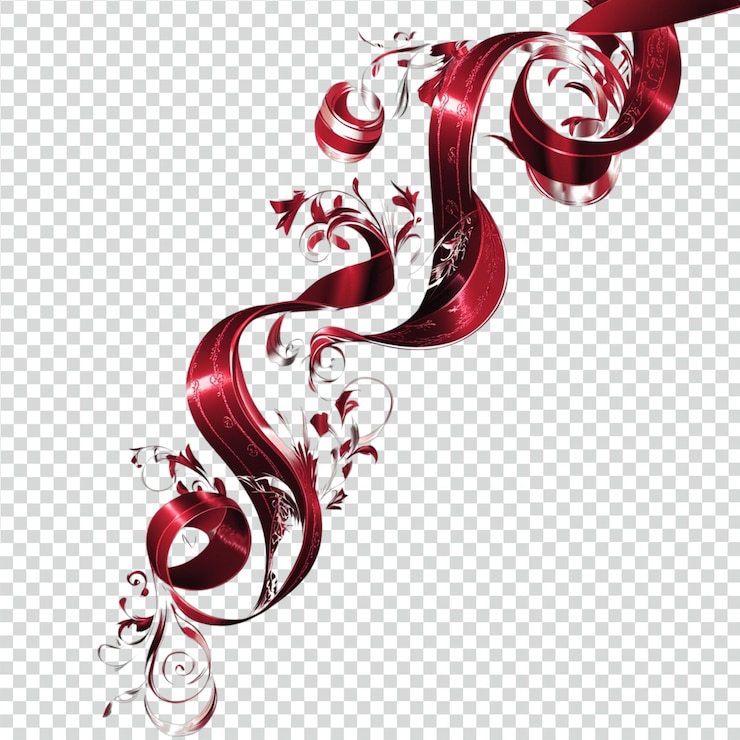 PSD curls coloridos de fita de natal para decorações festivas e embrulhos de presentes