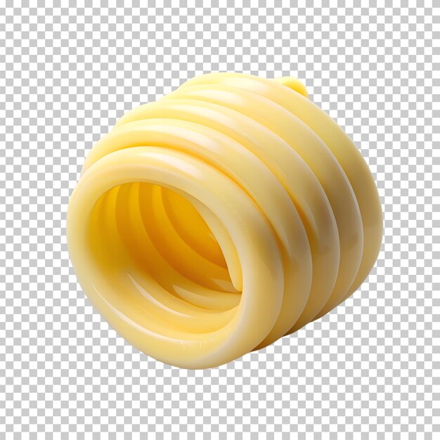 Curls de mantequilla frescos aislados sobre un fondo transparente