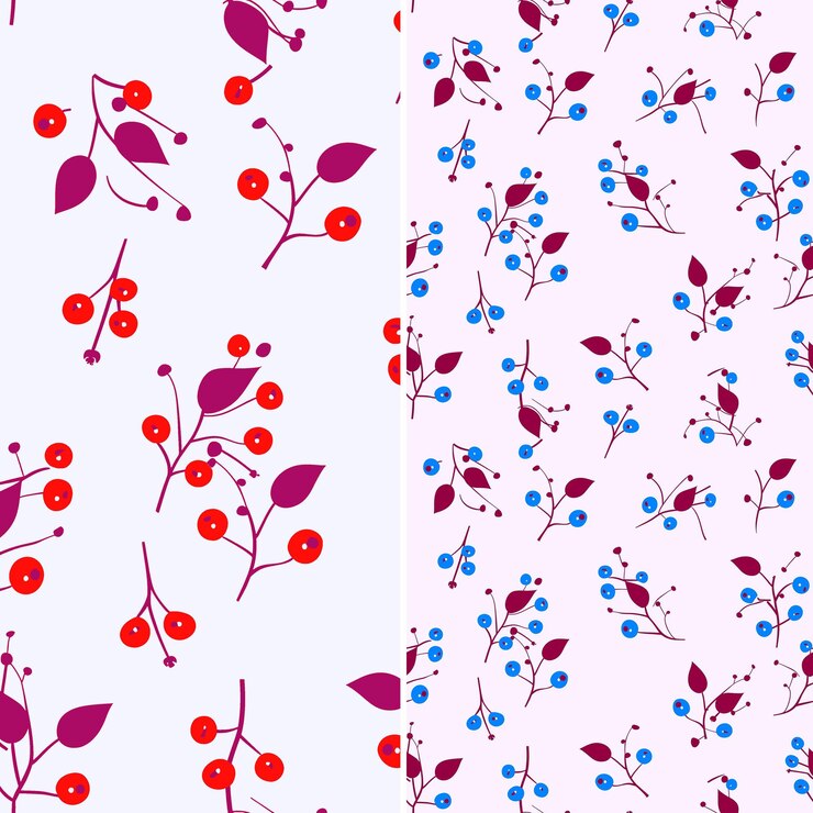 PSD currant with small round shape and simple design with scatte tropical fruit pattern vector design