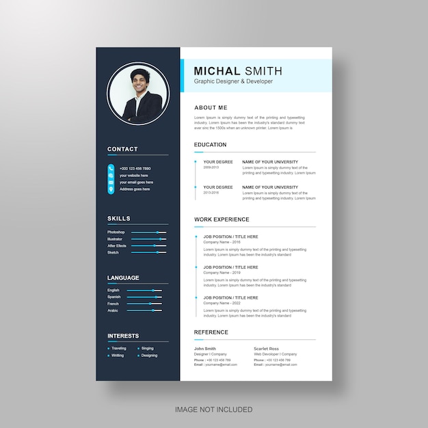 Currículo profissional limpo e moderno ou modelo de cv