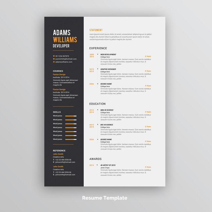 Currículum creativo o plantilla de CV