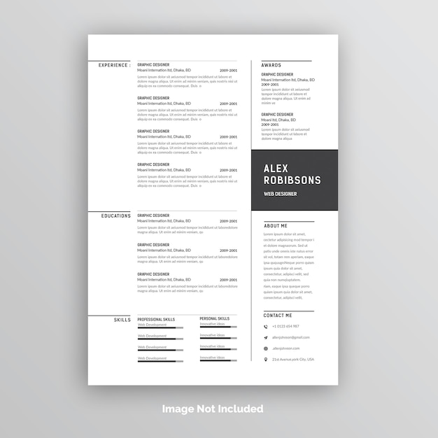 Currículum creativo o plantilla de CV
