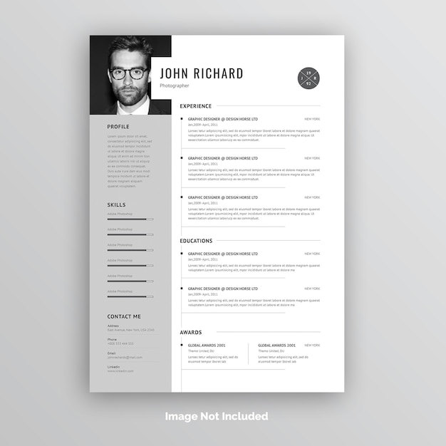 Currículum creativo o plantilla de CV